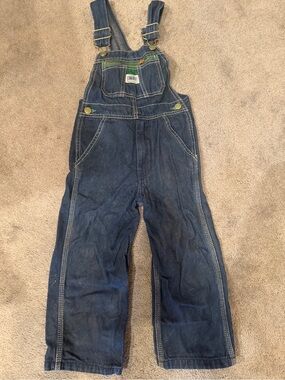 Sz 4 Liberty Kids Dark Blue Denim Overalls - Classic Bib & Brace